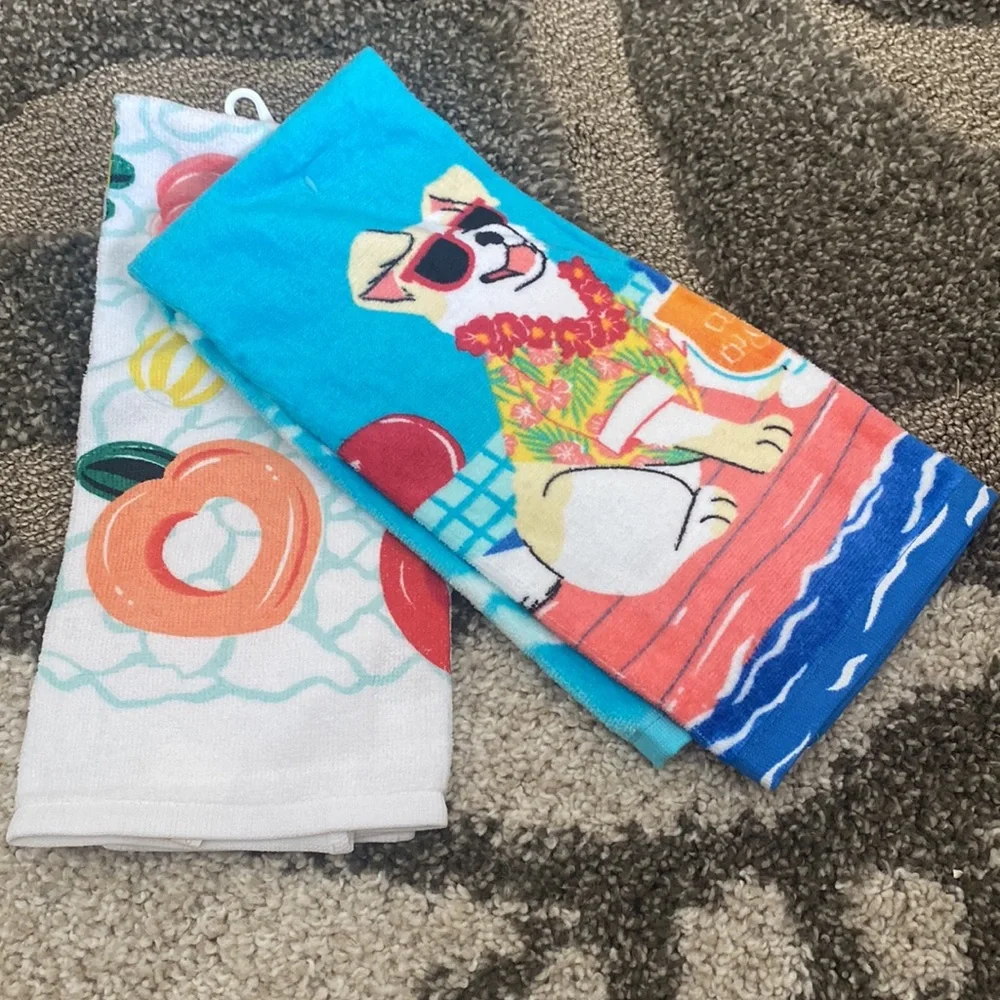 New Kohl's Celebrate Together Summer Dog Kitchen Towels 2-Pack